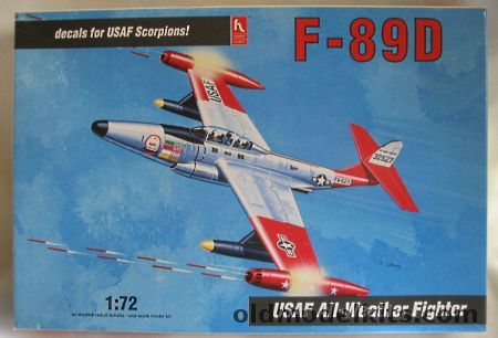 Hobby Craft 1/72 Northrop F-89D Scorpion - With Markings for Two USAF Aircraft, HC1374 plastic model kit
